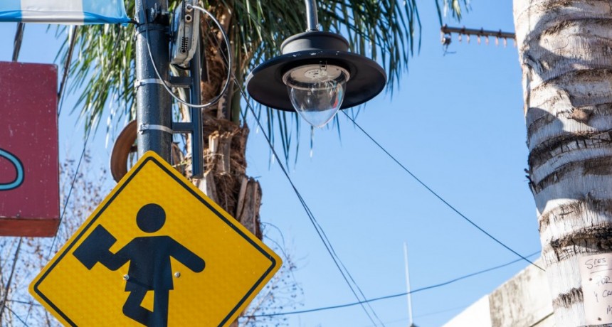 El Municipio coloca iluminación en veredas de la avenida Mitre para favorecer la actividad comercial 