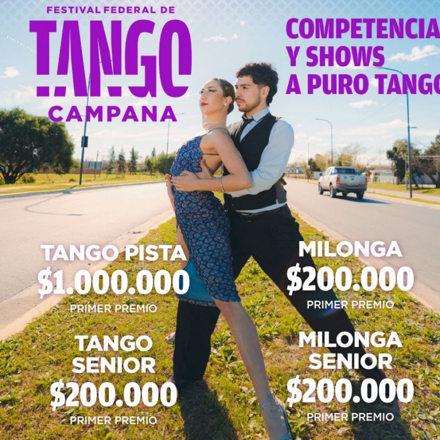 Hasta el 15 está abierta la inscripción al Festival Federal de Tango