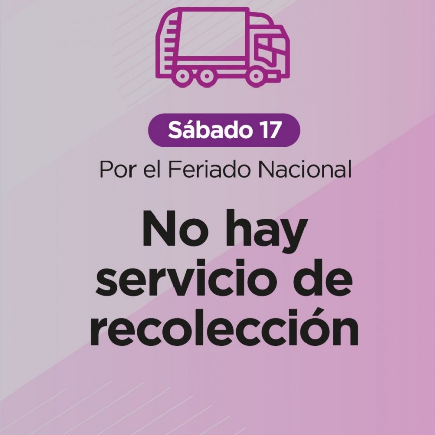 Este sábado no habrá recolección de residuos