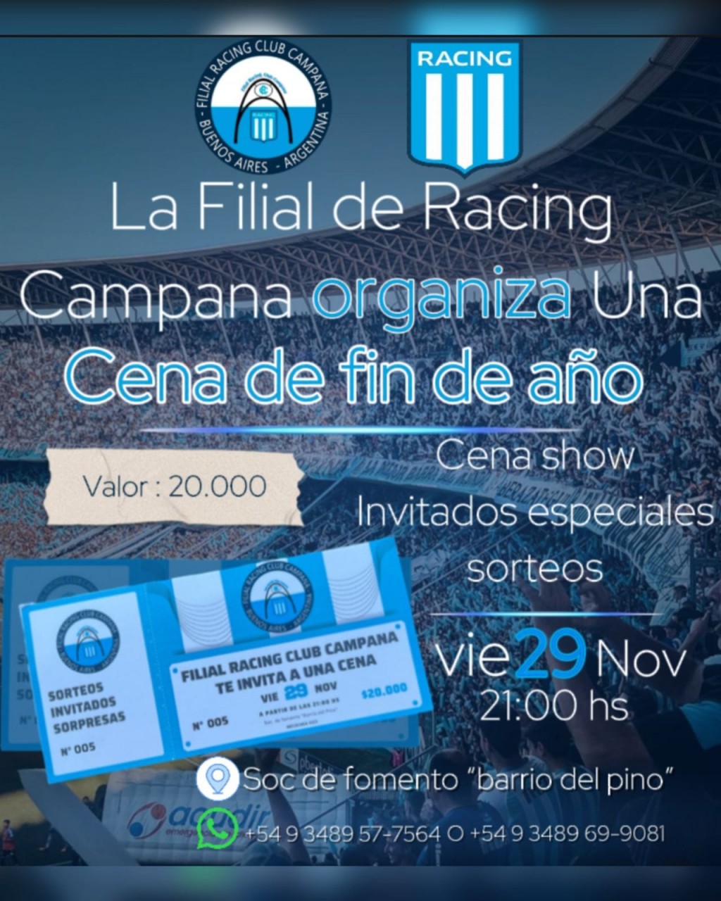 La filial de Racing Club de Campana festeja la Copa Sudamericana