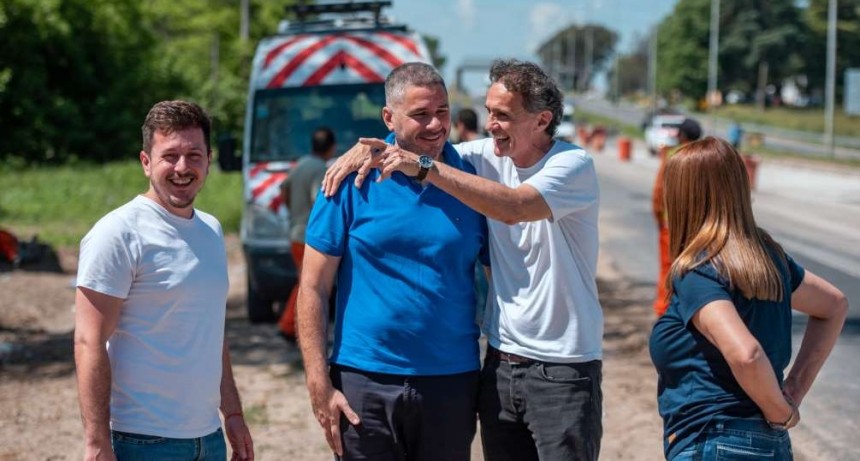 Alejo Sarna junto al Ministro Katopodis supervisaron el avance de la obra de Ruta 6