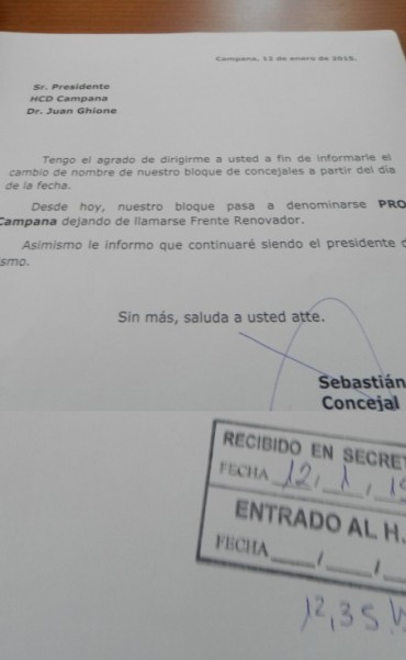 &ldquo;Finalmente Sebasti&aacute;n Abella abandon&oacute; el Frente Renovador&rdquo;, comento Ghione.