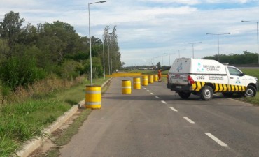 Se cerr&oacute; la colectora a la altura del ex camping de R&iacute;o Luj&aacute;n