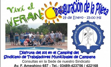 Se inaugura la pileta en el Camping del Sindicato de Trabajadores Municipales de Campana