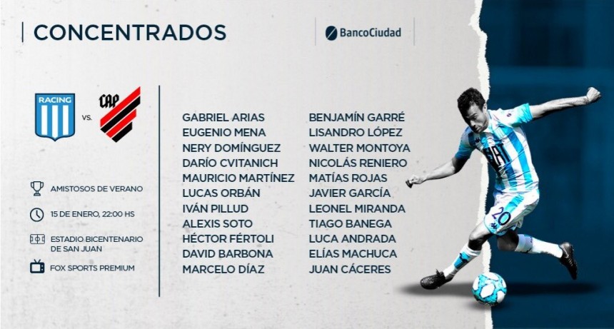 El Racing de Sebasti&aacute;n Becaccece hace su debut ante Paranaense de Brasil