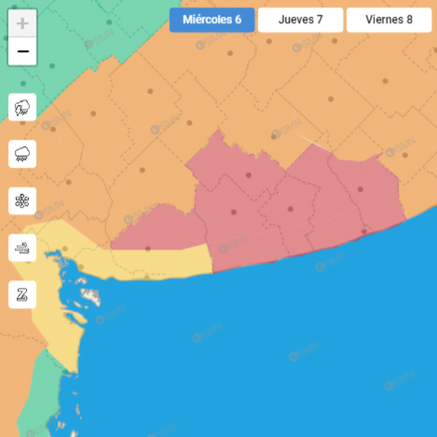 Lluvias: Alerta nivel rojo para el sur bonaerense