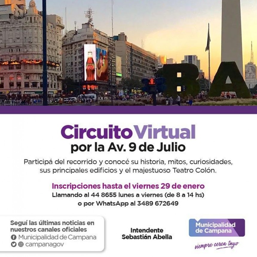 Invitan a adultos mayores a disfrutar de un paseo virtual por la avenida 9 de Julio 