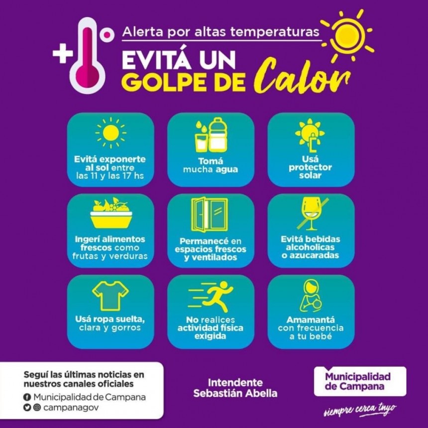 Ante una nueva de calor, recuerdan las medidas de prevención