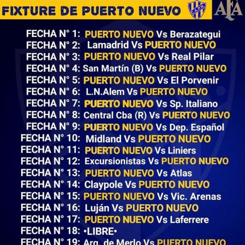 Puerto Nuevo juega mañana un nuevo amistoso