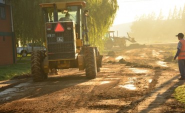 Trabajos de limpieza y mantenimiento en el barrio Las Acacias 