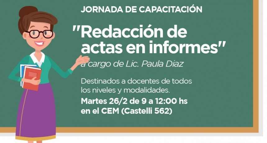 Se realizar&aacute; una capacitaci&oacute;n gratuita sobre redacci&oacute;n de actas e informes