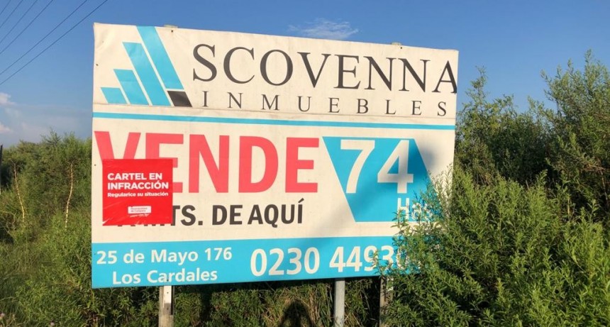 Intiman a responsables de carteler&iacute;a publicitaria en ruta 4 a regularizar su situaci&oacute;n
