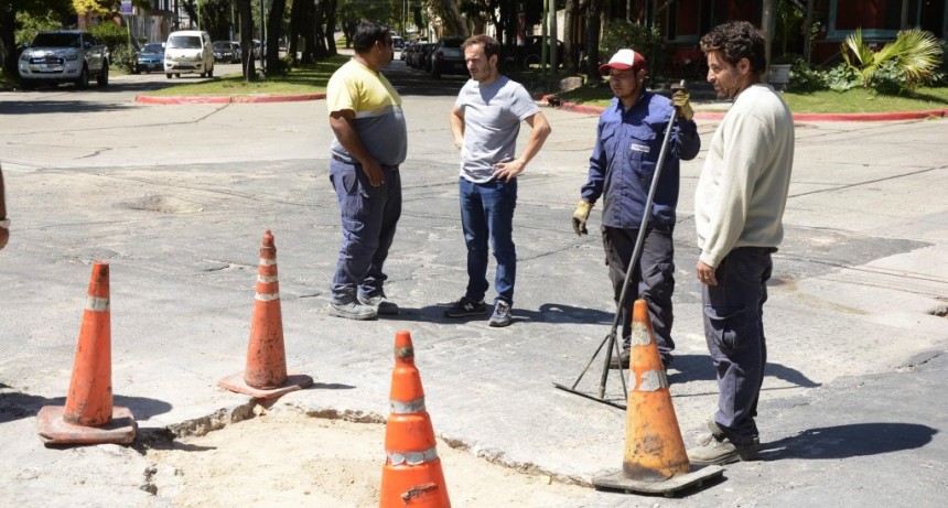 Plan bacheo: reparan la intersecci&oacute;n de Berutti y Luis Costa