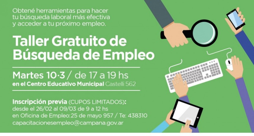 Abre la inscripci&oacute;n para el taller gratuito de b&uacute;squeda de empleo 