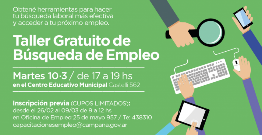 ?&raquo;&iquest;  Contin&uacute;a la inscripci&oacute;n para el taller gratuito de b&uacute;squeda de empleo