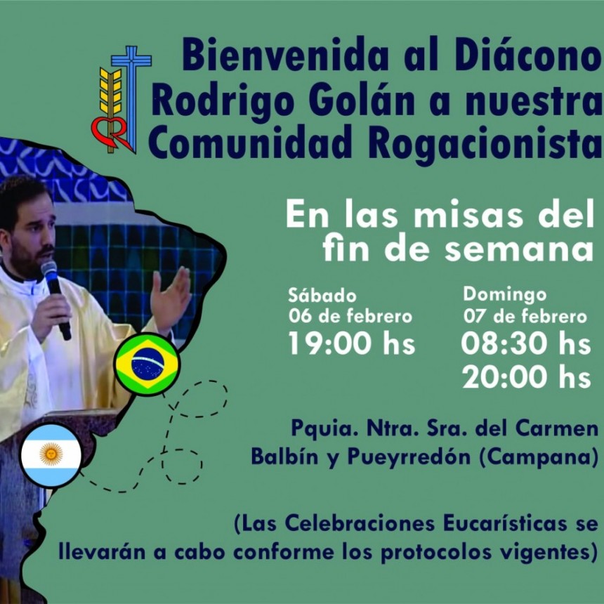 BIENVENIDO A CAMPANA RODRIGO A LA COMUNIDAD ROGACIONISTA DE LA PARROQUIA NUESTRA SEÑORA DEL CARMEN
