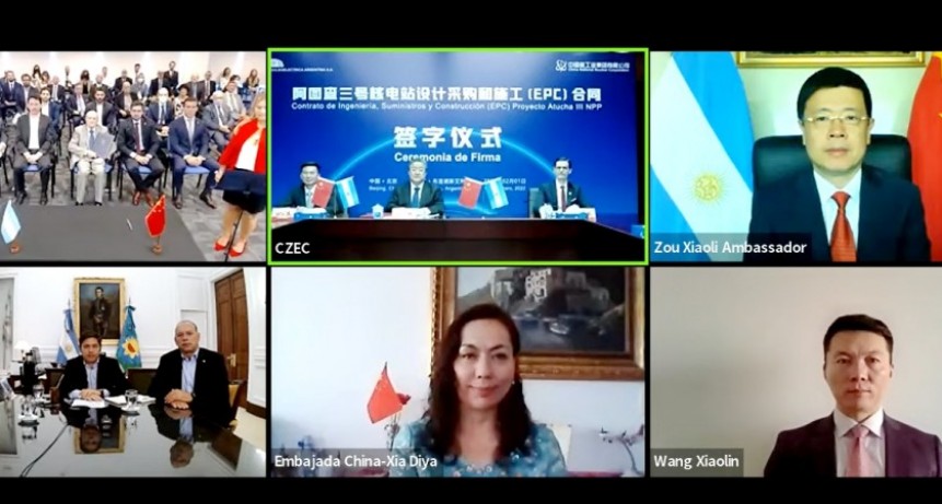 Kicillof participó de la firma del convenio para la construcción de Atucha III 