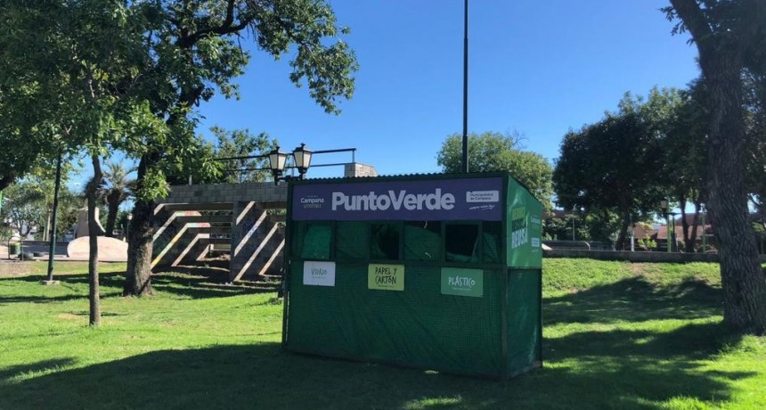 Ahora la Plaza 1° de Mayo cuenta con un Punto Verde que recibe material reciclable
