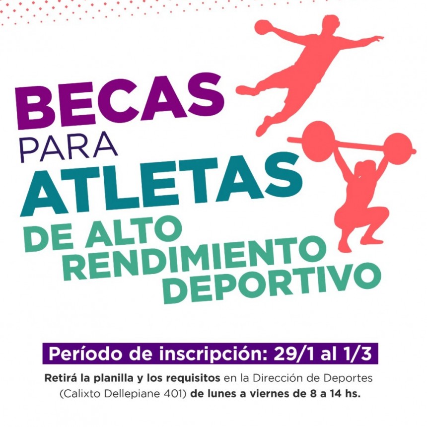 Hasta el 1° de marzo está abierta la convocatoria a las Becas para Atletas de Alto Rendimiento Deportivo   