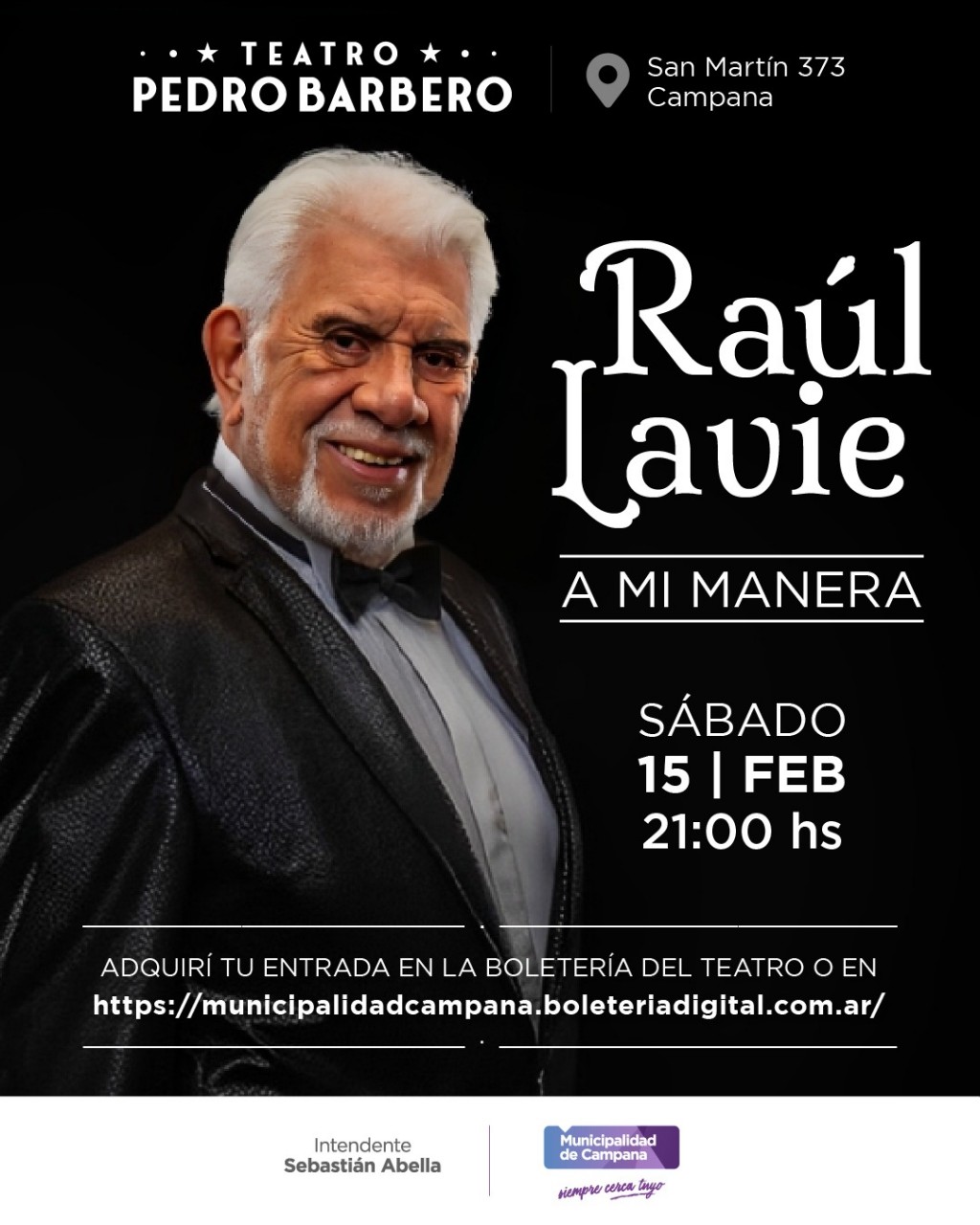 Raúl Lavié se presentará el sábado 15 en el teatro Pedro Barbero