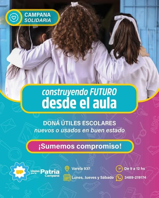 Lanzan una campaña solidaria para donar útiles escolares