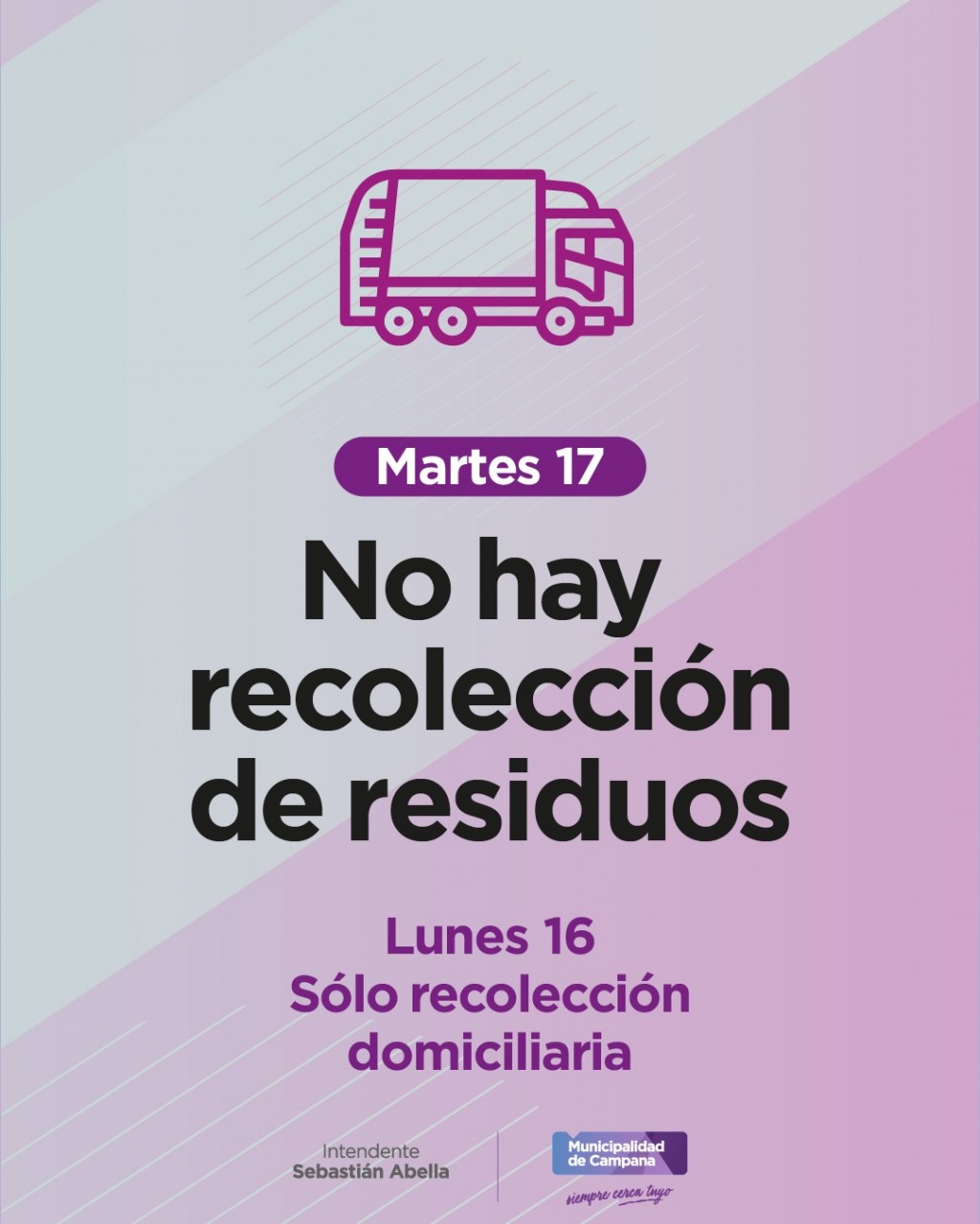 Feriado de Carnaval: el martes no habrá servicio de recolección domiciliaria de residuos