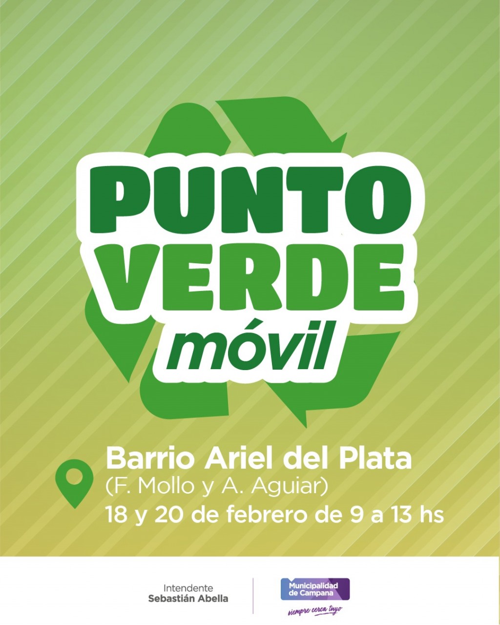 El Punto Verde Móvil estará esta semana en el barrio Ariel del Plata
