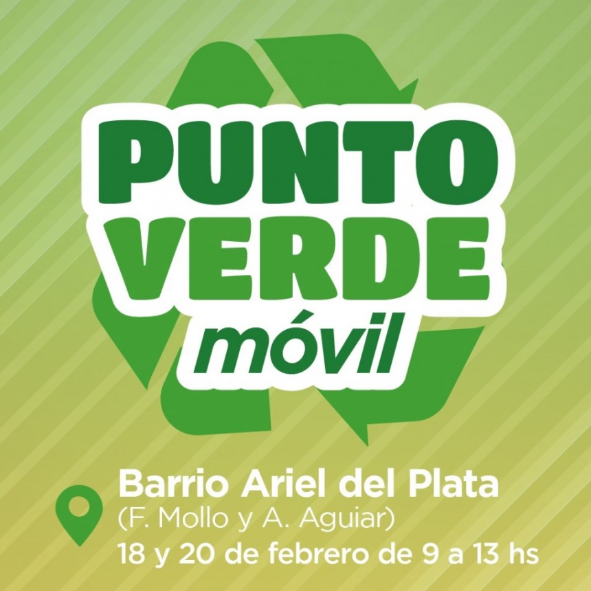 El Punto Verde Móvil estará esta semana en el barrio Ariel del Plata