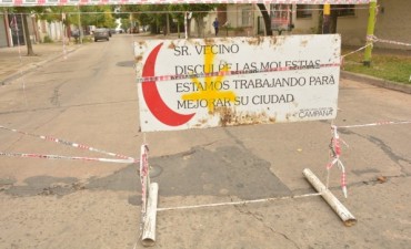 Por obras en el pavimento, permanece cerrada al tr&aacute;nsito la calle Belgrano