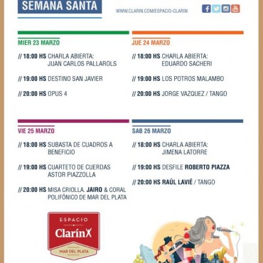 El Lugar de los Artistas  Semana Santa con destacadas personalidades en Espacio Clar&iacute;n