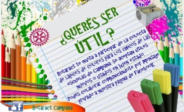 COLECTA DE LAPICES DE COLORES PARA  LOS NI&Ntilde;OS DE LAS ESCUELAS DE CAMPANA