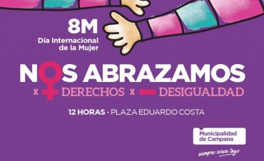 Invitan a participar de un abrazo simb&oacute;lico por el 8M