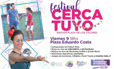 La plaza Eduardo Costa vivir&aacute; esta tarde el gran cierre del festival &ldquo;Cerca tuyo&rdquo; 