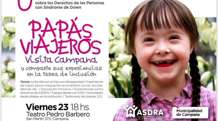 Ma&ntilde;ana se realizar&aacute; una charla por los derechos de las personas con S&iacute;ndrome de Down abierta a la comunidad