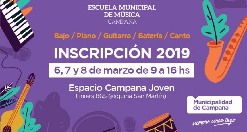 Escuela Municipal de M&uacute;sica: este mi&eacute;rcoles comienza la inscripci&oacute;n