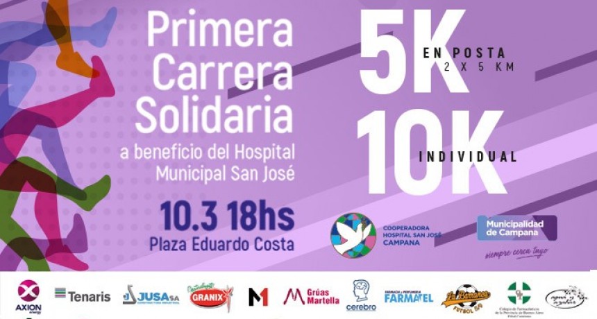 Primera carrera solidaria: el domingo habr&aacute; actividades desde las 16 para disfrutar en familia