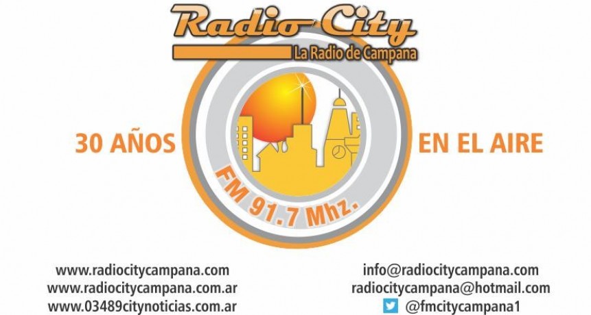 RADIO CITY CAMPANA FM 91.7 Mhz CUMPLE HOY  30 A&Ntilde;OS EN EL AIRE