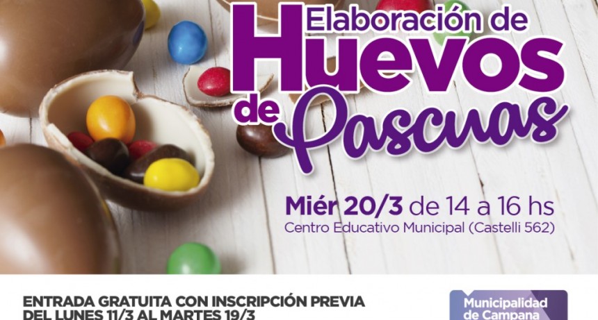Est&aacute; abierta la inscripci&oacute;n a la capacitaci&oacute;n gratuita sobre elaboraci&oacute;n de huevos de pascuas