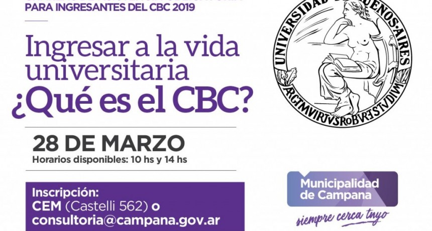 Los ingresantes al CBC deber&aacute;n asistir a una charla obligatoria