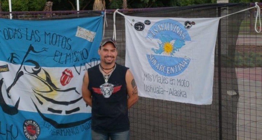Campanense emprendi&oacute; traves&iacute;a en moto para reivindicar que las Islas Malvinas son argentinas