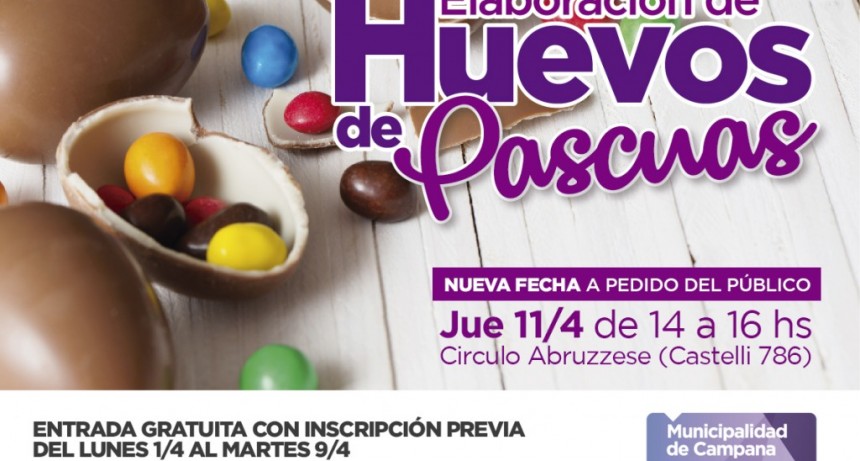 Habr&aacute; una nueva capacitaci&oacute;n gratuita de elaboraci&oacute;n de huevos de pascuas