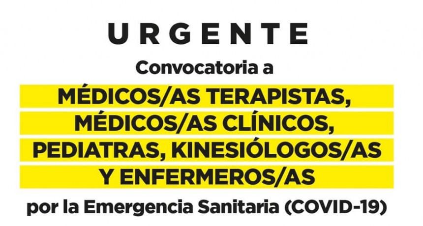 El Municipio convoca a profesionales de la salud