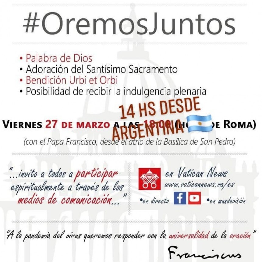 Viernes 27 marzo a las 14 hs desde Argentina