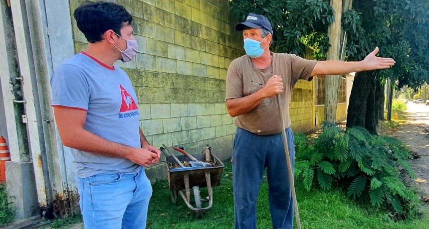 En recorrida por La Josefa, Alejo Sarna pidió por las cloacas