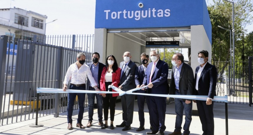 Kicillof y Alberto Fernández inauguraron la estación Tortuguitas del ferrocarril Belgrano Norte 