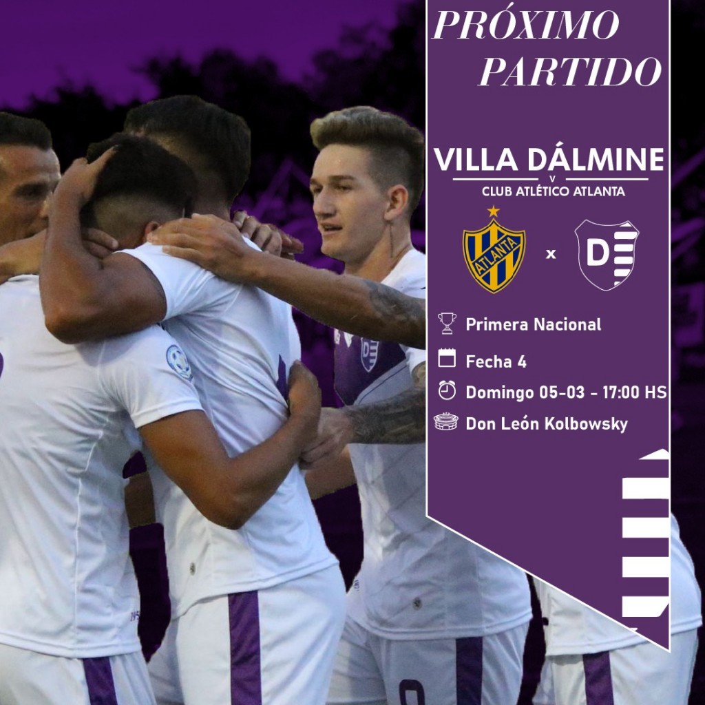 Villa Dálmine juega el domingo enfrentando a Atlanta