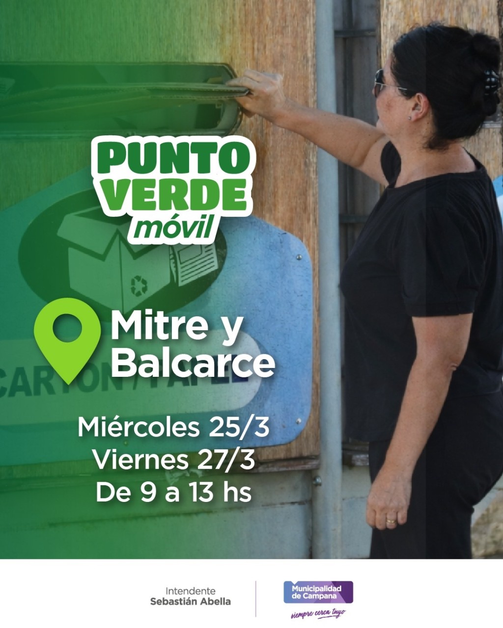 El Punto Verde M&oacute;vil estar&aacute; nuevamente en Av. Mitre y Balcarce