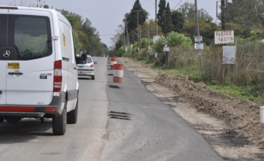 Avanzan los trabajos de construcci&oacute;n de una bicisenda en Ruta 4