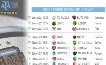 Se program&oacute; la fecha 12 del Torneo de Primera Divisi&oacute;n