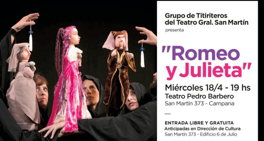 Desde el lunes se entregar&aacute;n las entradas para la obra de t&iacute;teres &ldquo;Romeo y Julieta&rdquo;